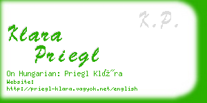 klara priegl business card